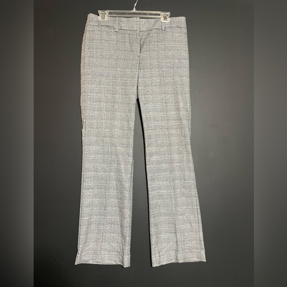 LOFT Women's Gray Plaid Julie Trouser Size 4